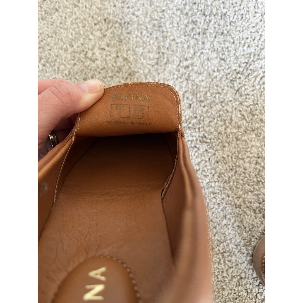 Patina Footwear Tan Brown Leather Loafers Slip On Flats Shoes Womens  9 EUR 39.5 - Picture 7 of 9